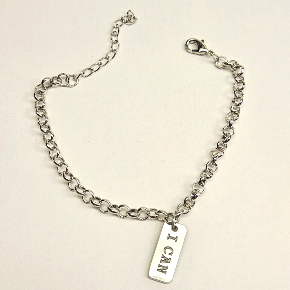"I Can" Silvetone Charm Bracelet
